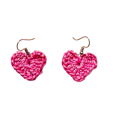 boucle d'oreille coeur crochet