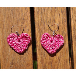 boucle d'oreille coeur crochet