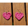 boucle d'oreille coeur crochet
